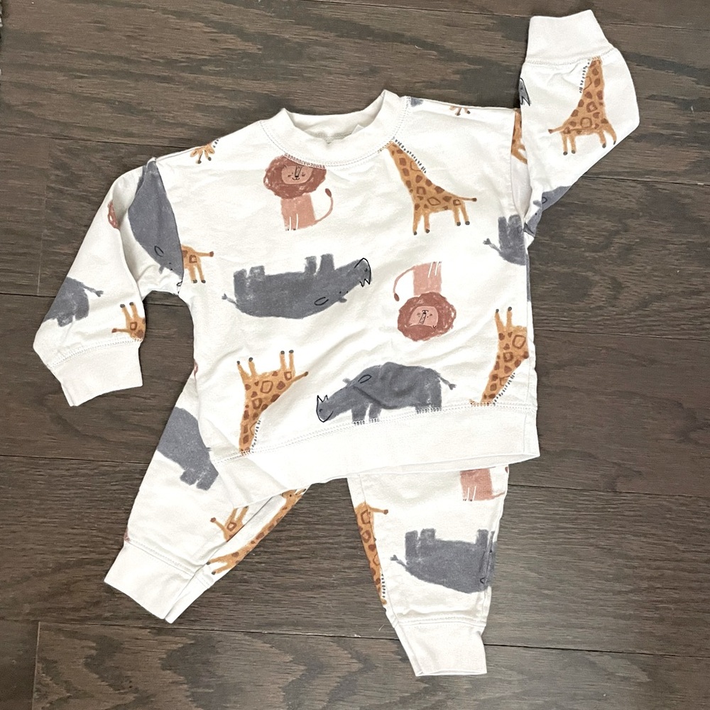 Carters 12M Animal Print Sweat Suit